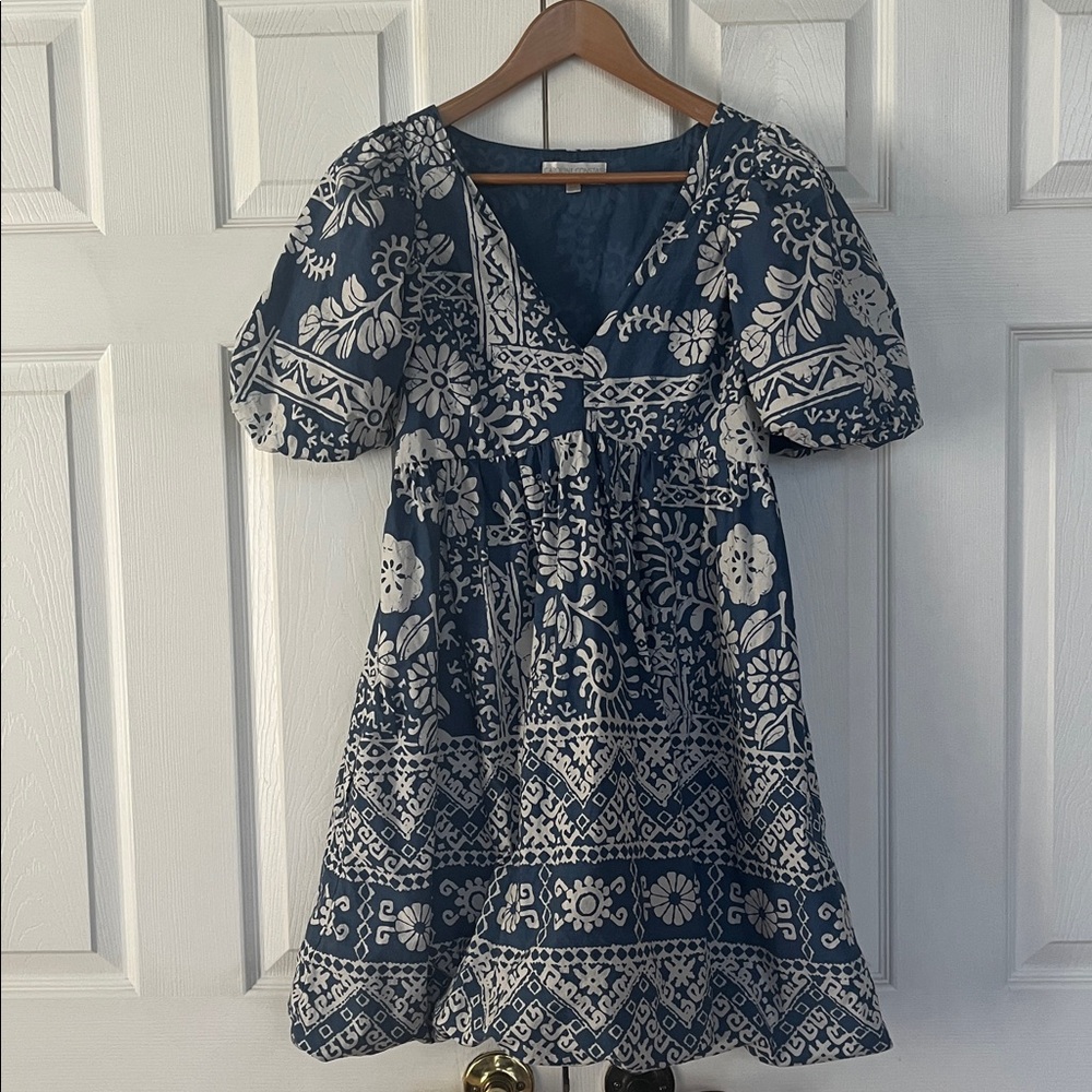 Caroline Constas Floral Dress puffy pockets lined cotton